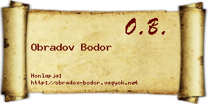 Obradov Bodor névjegykártya